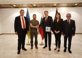 MUSTAFA KARADAYI, DELYAN PEEVSKI, FILIZ HYUSMENOVA AND YORDAN TSONEV MEET PRESIDENT VOLODIMIR ZELENSKY